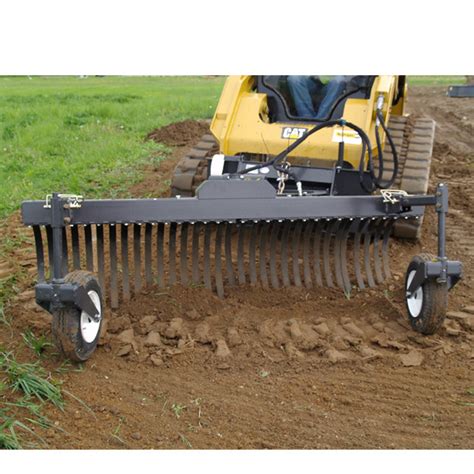 grader rake for skid steer|skid steer rock rake attachment.